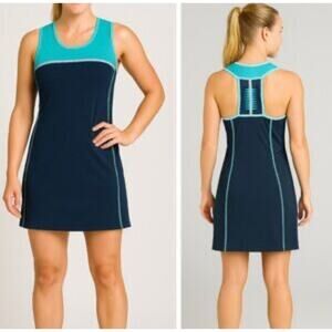 Title Nine Racerback Mini Golf Dress Women’s Small‎ Blue Tennis Pickleball Swim